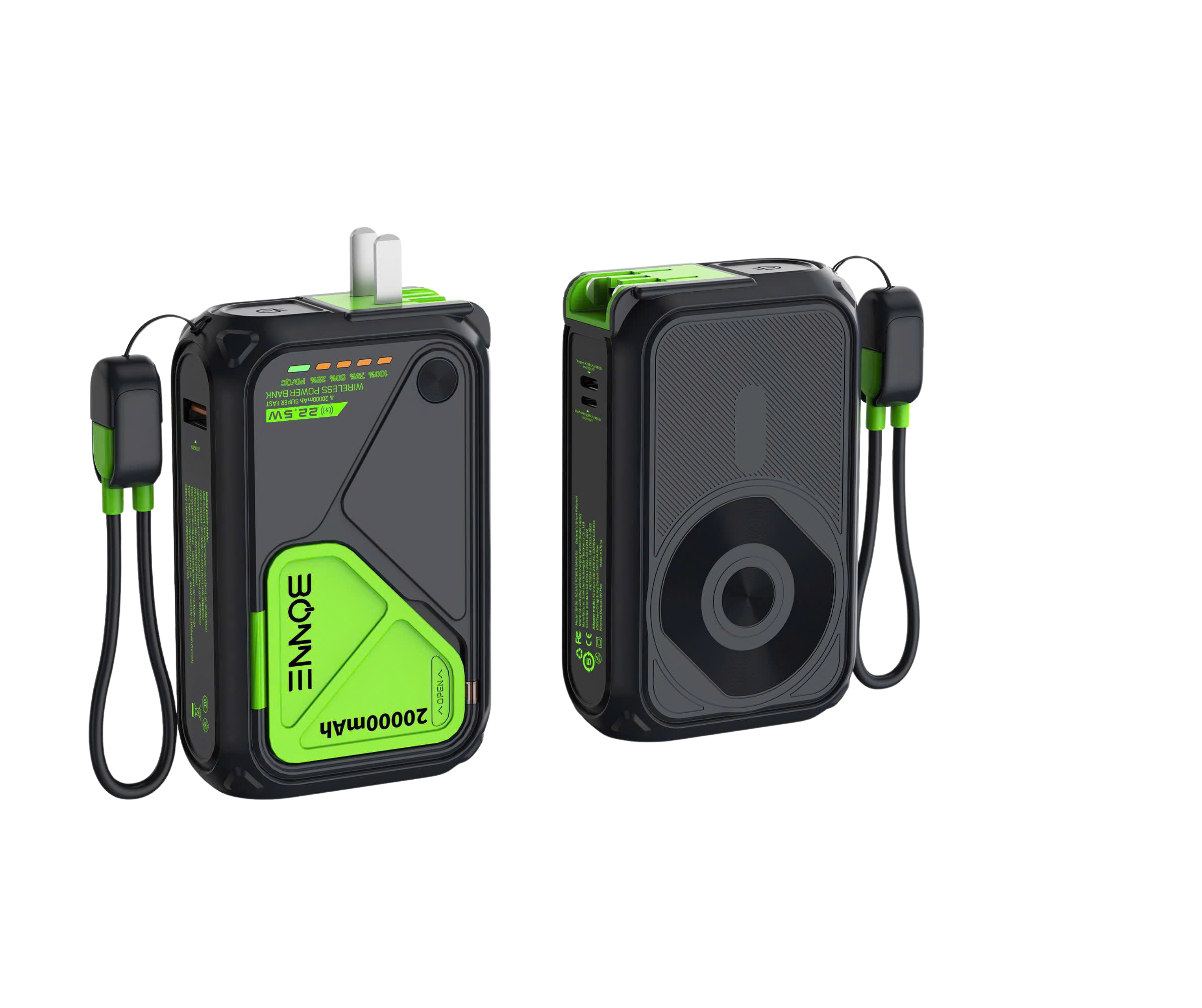 BONNE BP08 phiên bản đen xanh - mặt trước và mặt sau